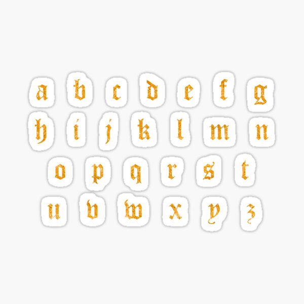 Item preview, Gold Small Letters - Glitter Gothic  Alphabet designed and sold by TheLykosApparel.