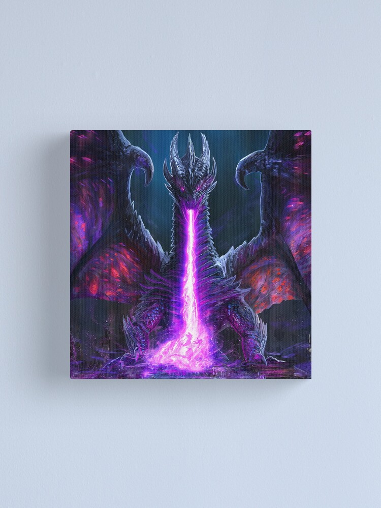 Fantasy Canvas Dark Angry Black Purple Dragon - buy at Dragon Store