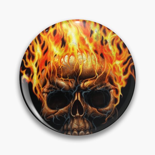 Item preview, Flaming Red Orange Skull Distressed Graphic designed and sold by SpookshowDesign.