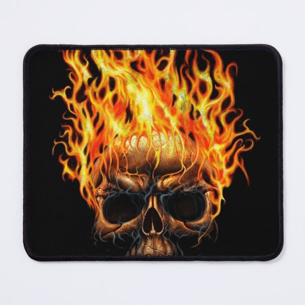 Item preview, Flaming Red Orange Skull Distressed Graphic designed and sold by SpookshowDesign.