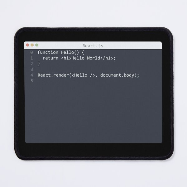 Item preview, . React language Hello World program sample in editor window designed and sold by IuriiVlasenko.