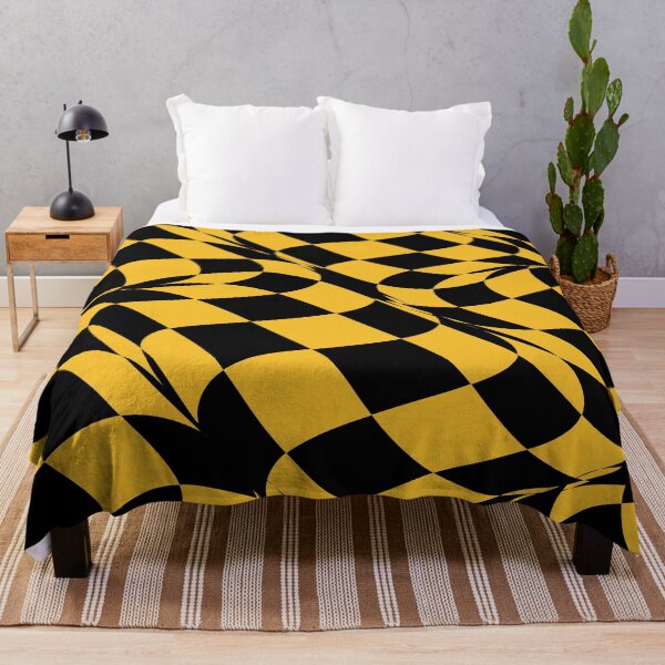Artikelvorschau, Orange and Black Distorted Checkerboard Pattern Coordinates W/ Farrow and Ball Babouche No.223 2022 Popular Color - Colour - Hue entworfen und verkauft von ColorOfTheYears.