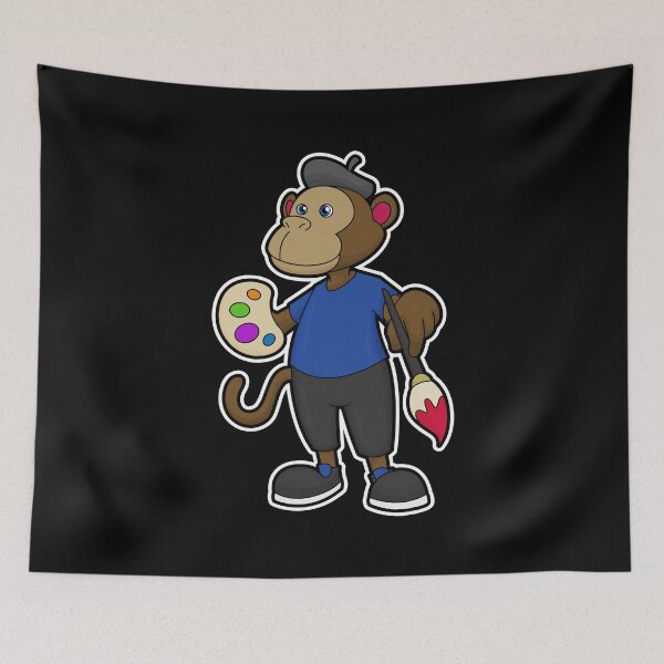 Item preview, Monkey as Painter with Paint & Brush designed and sold by Snabdesign84.