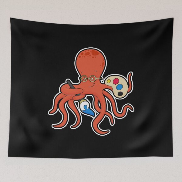 Item preview, Octopus as Painter with Paint & Brush designed and sold by Snabdesign84.