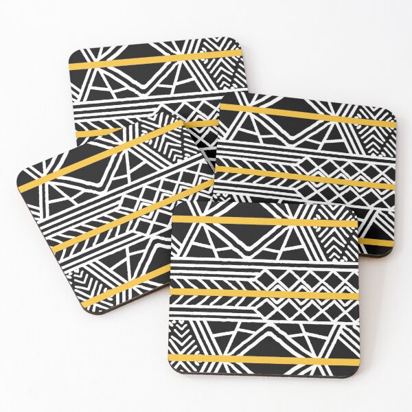Item preview, Orange Black and White Mud Cloth Stripe Pattern Coordinates W/ Farrow and Ball Babouche No.223 2022 Popular Color - Colour - Hue designed and sold by ColorOfTheYears.