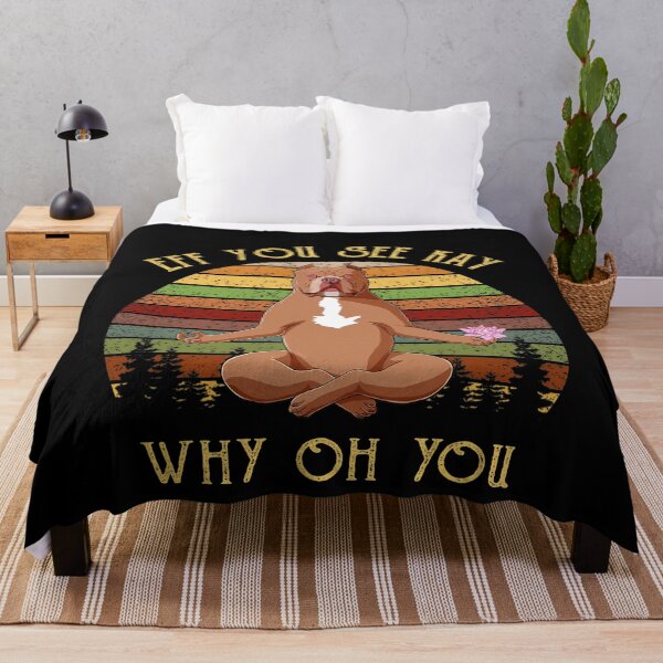 Item preview, Retro Pitbull Dog Yoga Eff You See Kay Why Oh You Shirt designed and sold by lynentara.