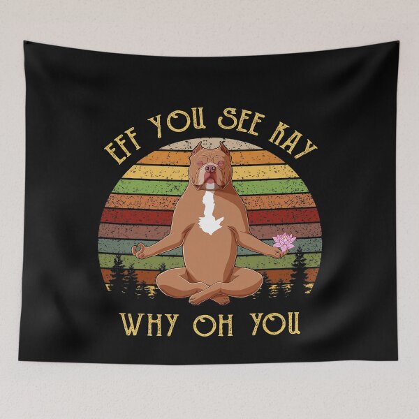 Item preview, Retro Pitbull Dog Yoga Eff You See Kay Why Oh You Shirt designed and sold by lynentara.