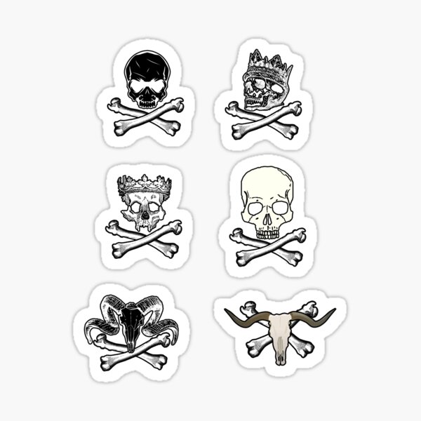 Item preview, Skull and Crossbones Sticker Pack designed and sold by Anna Chidiac.