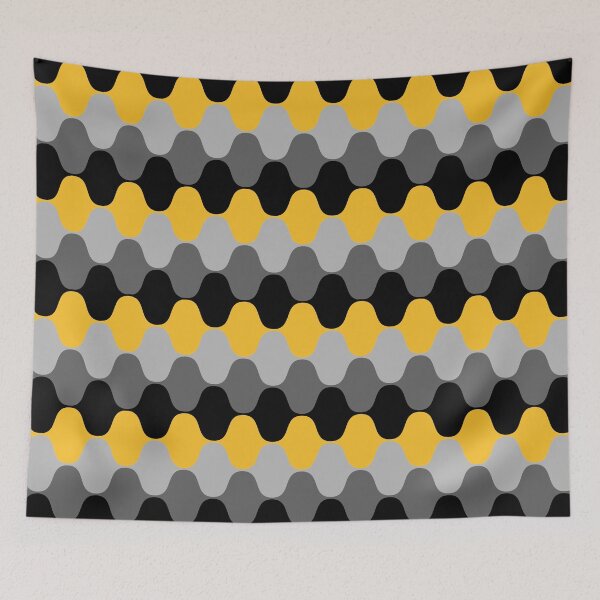 Item preview, Orange Black and Gray Wavy Stripe Pattern Coordinates W/ Farrow and Ball Babouche No.223 2022 Popular Color - Colour - Hue designed and sold by ColorOfTheYears.