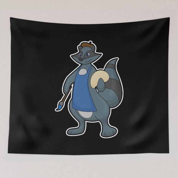 Item preview, Racoon as Painter with Paintbrush designed and sold by Snabdesign84.