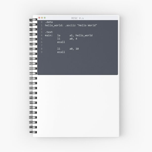 Item preview, . RISC V language Hello World program sample in editor window designed and sold by IuriiVlasenko.