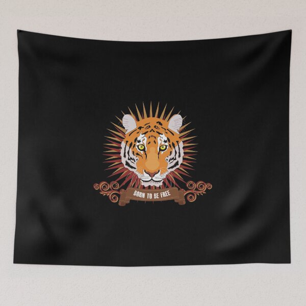 Item preview, Born to be free tiger head t-shirt | tiger head t-shirt  designed and sold by KARTICK DUTTA.