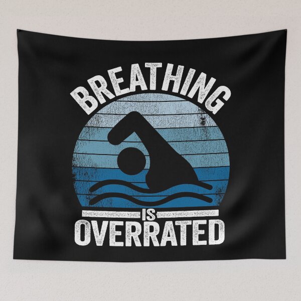 Item preview, Breathing Is Overrated Funny Swimmer Gift  Vintage designed and sold by Stronzi.