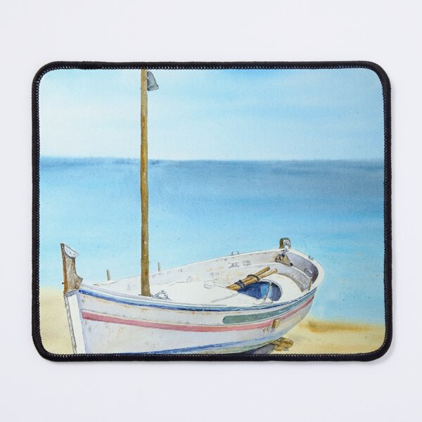 Item preview, Fishing Boat, new watercolor art from Mhai designed and sold by mhailittlearts.