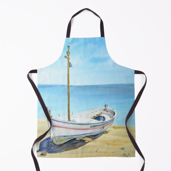 Item preview, Fishing Boat, new watercolor art from Mhai designed and sold by mhailittlearts.