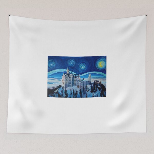 Item preview, Sternen Nacht in Neuschwanstein - Romantisches Schloß Van Gogh inspiriert designed and sold by artshop77.
