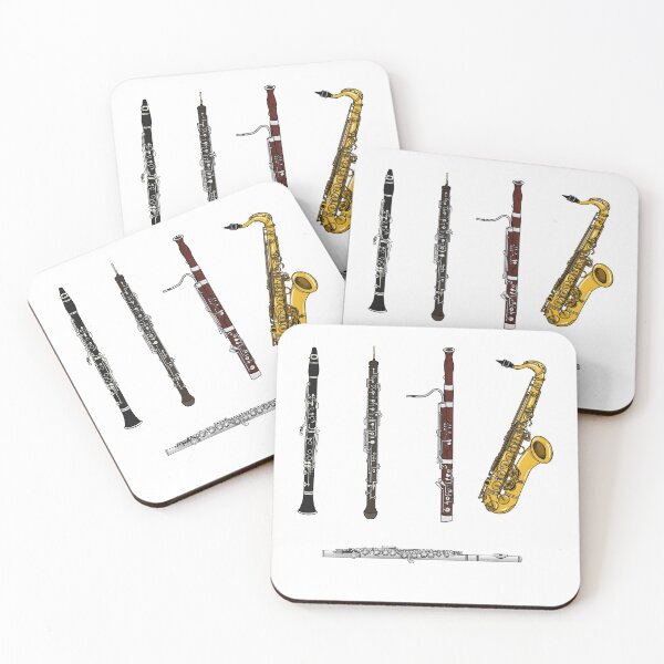 Item preview, Woodwind Instruments Sticker Pack Pattern designed and sold by doodlerob.