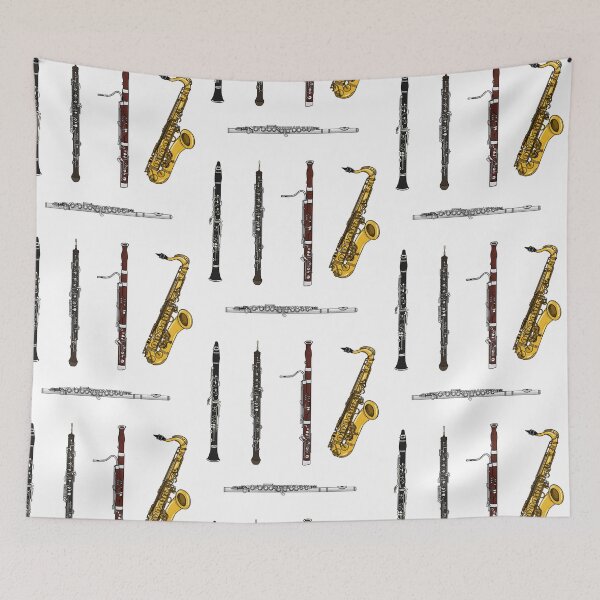 Item preview, Woodwind Instruments Sticker Pack Pattern designed and sold by doodlerob.