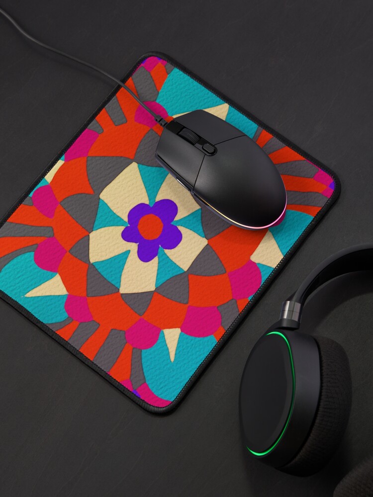 Alternate view of Flower Molecule - Hand Drawn Abstract Art Mouse Pad