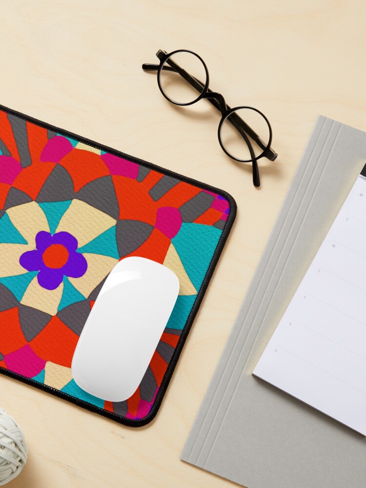 Alternate view of Flower Molecule - Hand Drawn Abstract Art Mouse Pad