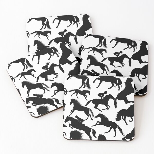 Item preview, Horses and Ponies - Black Horses on White Background designed and sold by Funkykex.