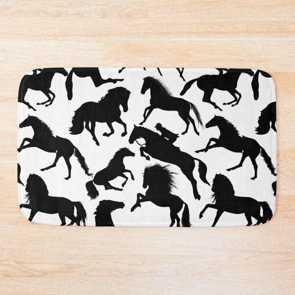 Item preview, Horses and Ponies - Black Horses on White Background designed and sold by Funkykex.