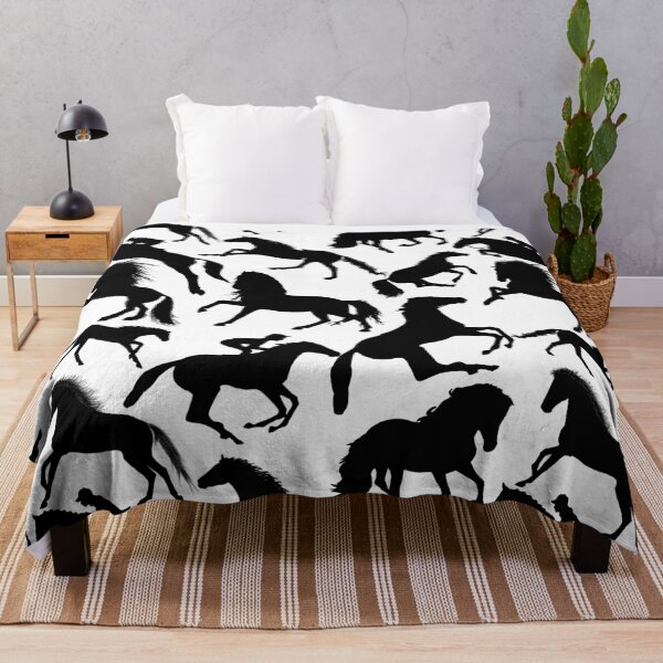Item preview, Horses and Ponies - Black Horses on White Background designed and sold by Funkykex.
