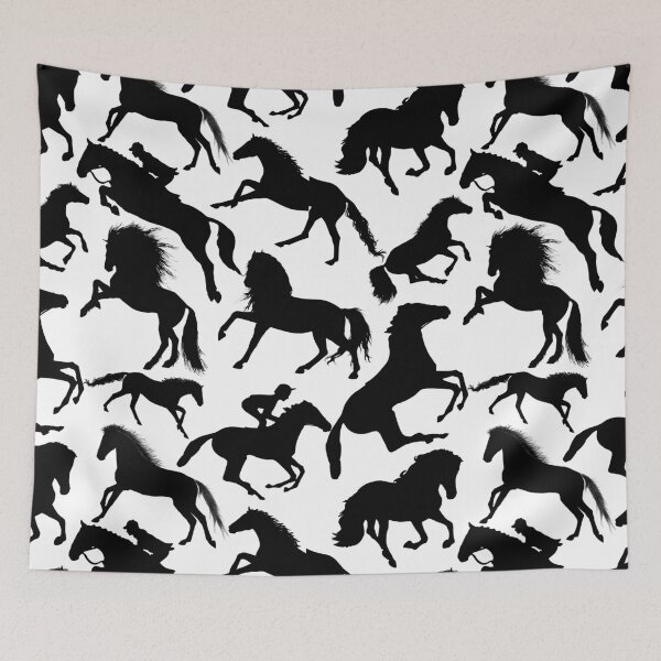 Item preview, Horses and Ponies - Black Horses on White Background designed and sold by Funkykex.