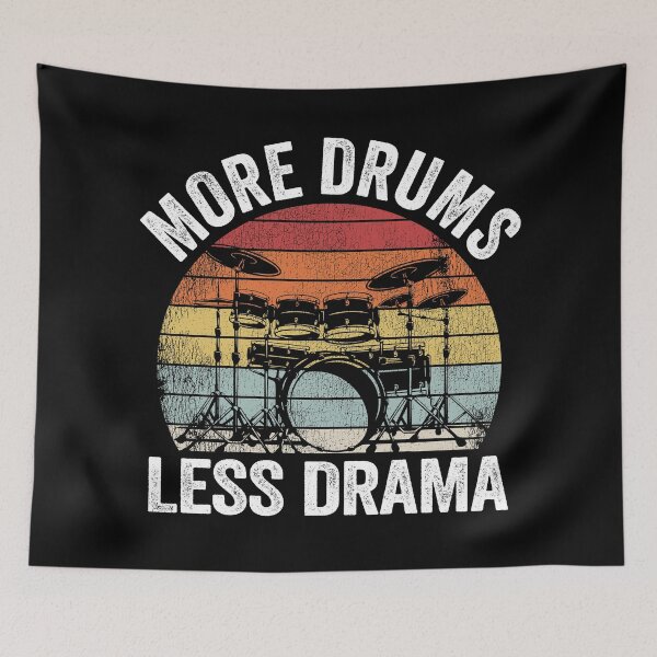 Item preview, More Drums Less Drama Drummer Gift Funny Vintage designed and sold by Stronzi.