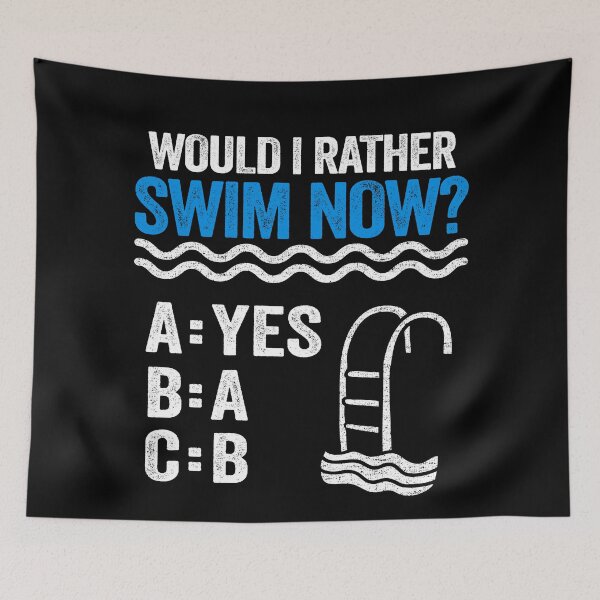Item preview, Would I Rather Swim Now? Swimming Funny Swimmer Gift designed and sold by Stronzi.