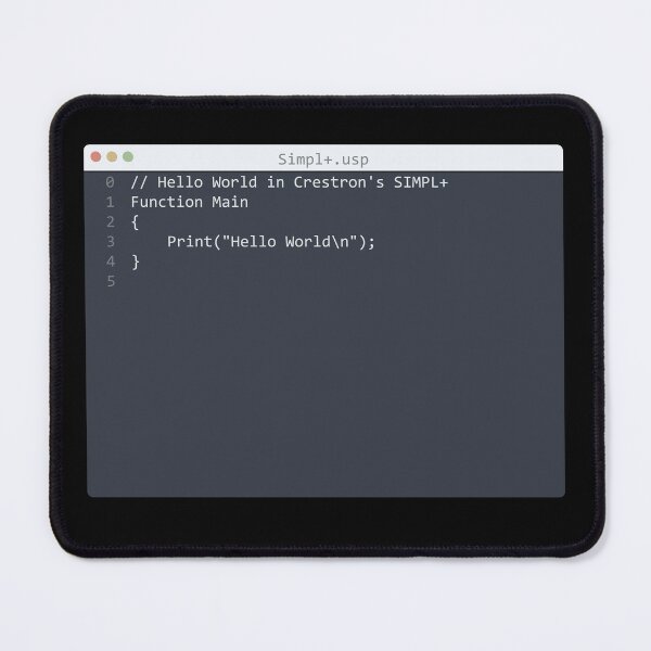 Item preview, . Simpl+ language Hello World program sample in editor window designed and sold by IuriiVlasenko.