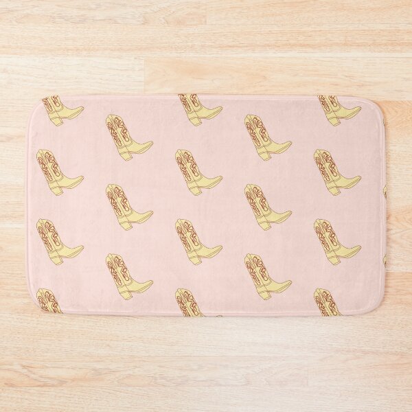 Item preview, Yellow Cowboy Boot pastel pink background designed and sold by mainsqueezemar.