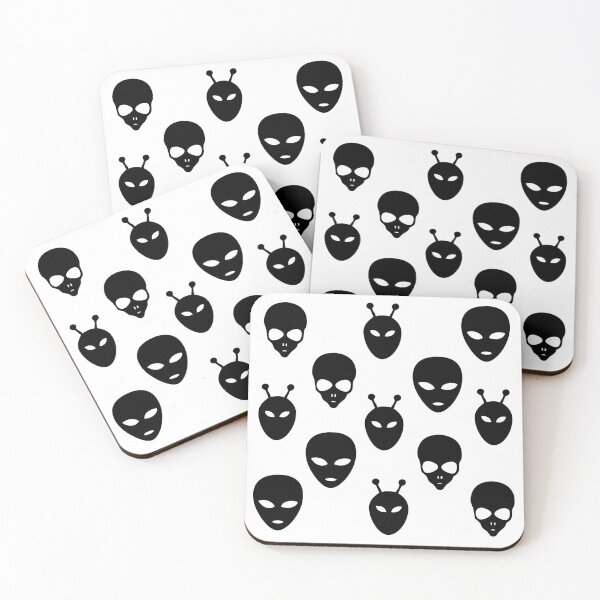Item preview, black and white alien decal sticker pack set designed and sold by Fashionmonger.