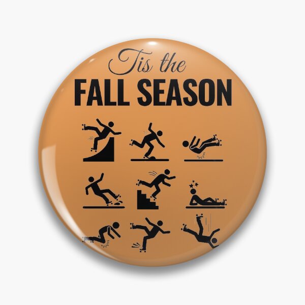 Item preview, Tis the Fall Season Roller Skaters Falling Funny Autumn 3x3 designed and sold by KreativeLaedy.