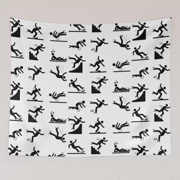 Item preview, Tis the Fall Season Roller Skaters Falling Funny Autumn 3x3 designed and sold by KreativeLaedy.
