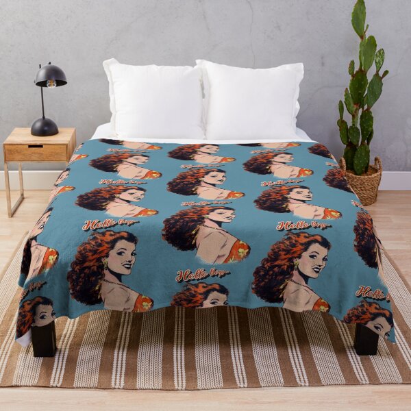 Item preview, Hello Boys Beautiful Red Head Woman Vintage Illustration designed and sold by TrulyEpoque.