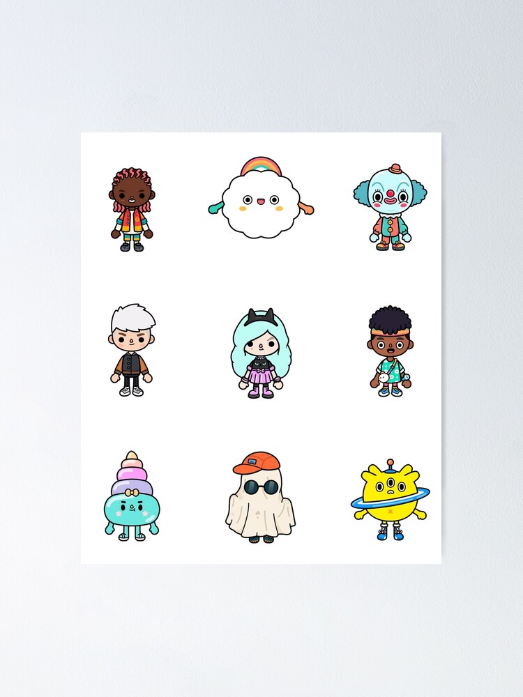 toca boca character pack Art Board Print for Sale by Pocapoㅤ