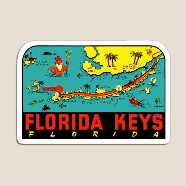 Artikel-Vorschau von Florida Keys Vintage Reise Aufkleber, designt und verkauft von hilda74.