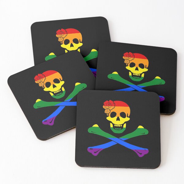 Item preview, Gay Pride Skull and Crossbones designed and sold by DAWolfe.