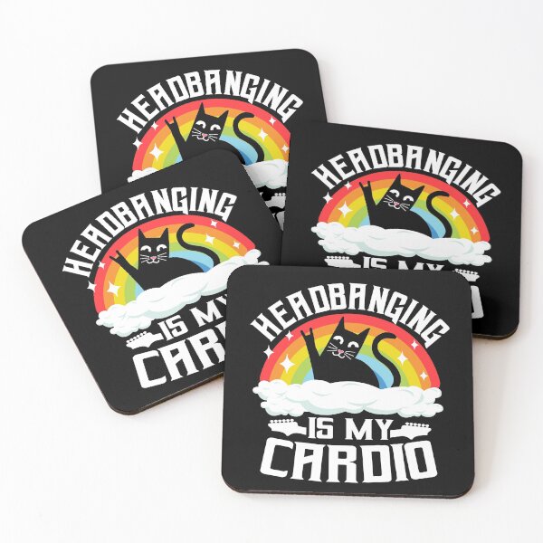 Item preview, Headbanging Is My Cardio Cat Rainbow Heavy Metal Cats  designed and sold by Stronzi.