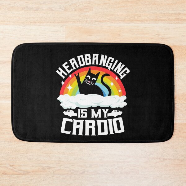 Item preview, Headbanging Is My Cardio Cat Rainbow Heavy Metal Cats  designed and sold by Stronzi.