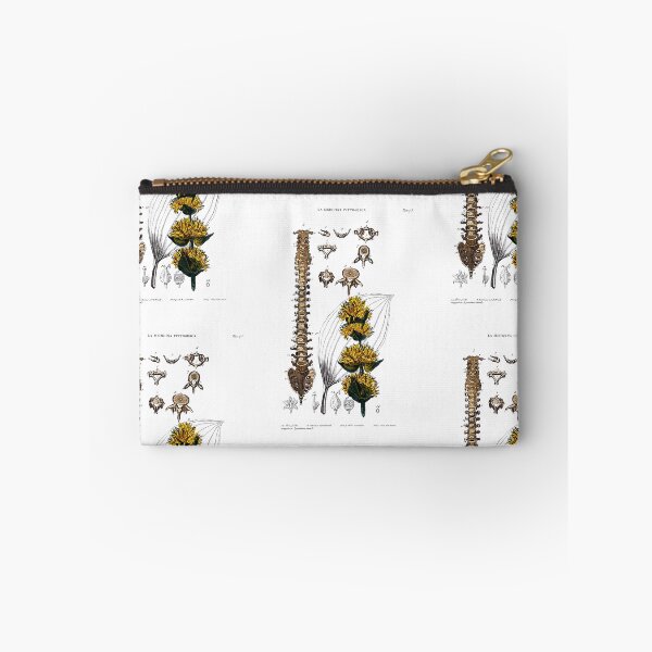 Item preview, Vintage Botanical and Anatomical Illustration - Flowers and Vertebrae  designed and sold by Naturalist Prints.