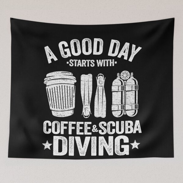 Item preview, Scuba Diving & Coffee Quotes Funny Diver Down Flag designed and sold by Stronzi.