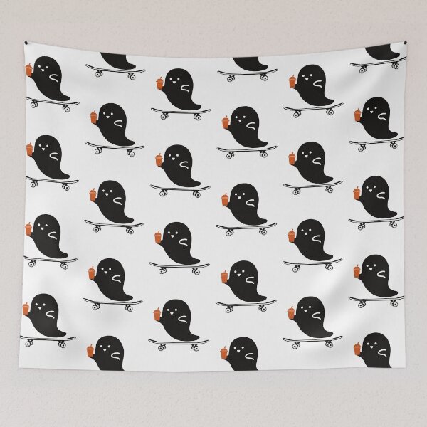Item preview, Ghost Halloween Skateboarder designed and sold by MYNTLYF.