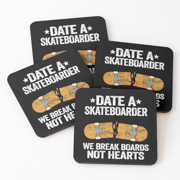 Item preview, Date A Skateboarder We Break Boards Not Hearts Funny Skateboard designed and sold by Stronzi.