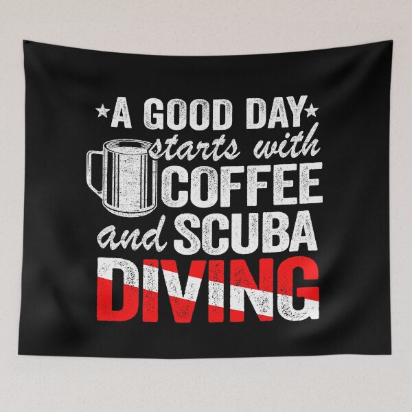 Item preview, Scuba Diving & Coffee Quotes Funny Diver Down Flag designed and sold by Stronzi.