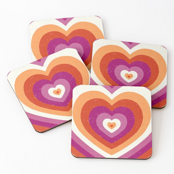 Item preview, Retro lesbian LGBTQ+ Hearts designed and sold by AdelinePurdy.