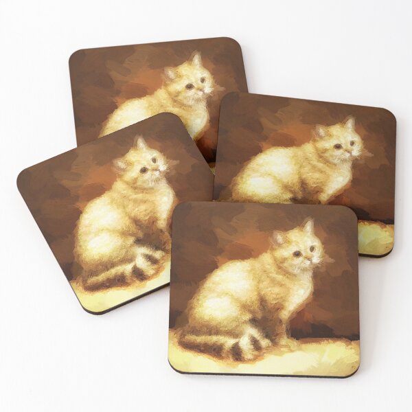 Item preview, Cat oil painting, golden dreamy starecat designed and sold by DR-Tabullo.
