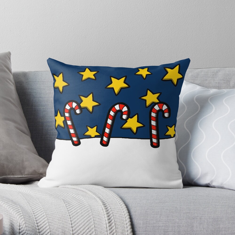 "Christmas Candy Cane" Throw Pillow by EliaCoan | Redbubble