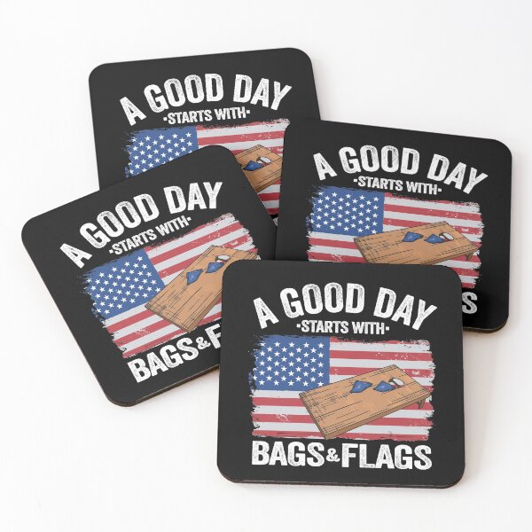 Item preview, A Good Day Starts With Bags & Flags American Flag Cornhole designed and sold by Stronzi.